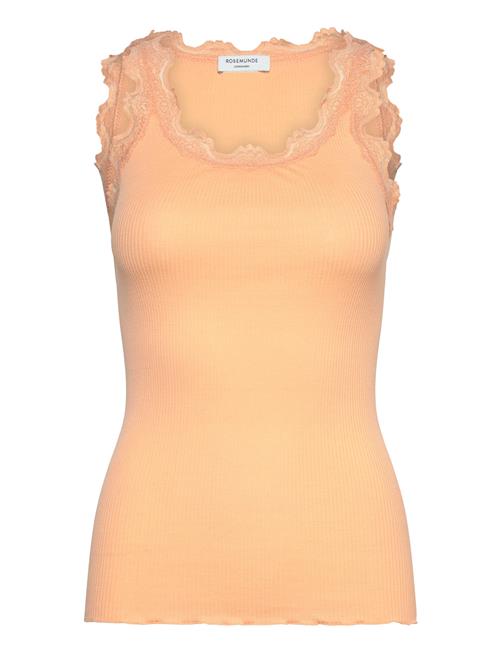 Rwbabette Sl U-Neck Long Lace Top Rosemunde Coral