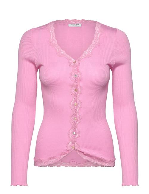 Rwbabette Ls V-Neck Regular Lace Ca Rosemunde Pink