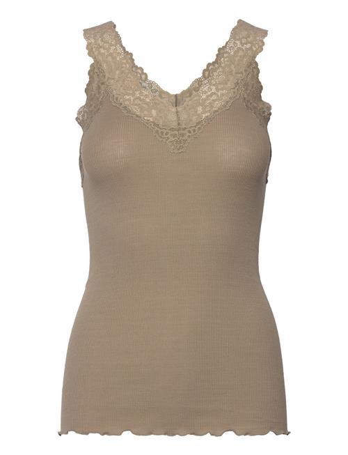 Organic Top W/ Lace Rosemunde Khaki