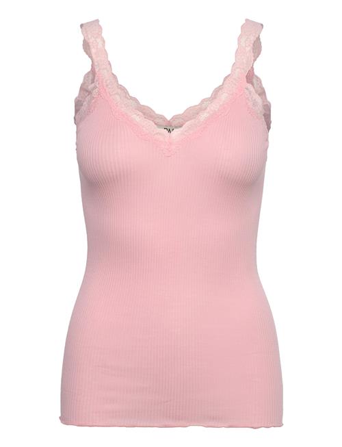 Se Rmwbalta Modal Sl V-Neck Top RM By Rosemunde Pink ved Booztlet