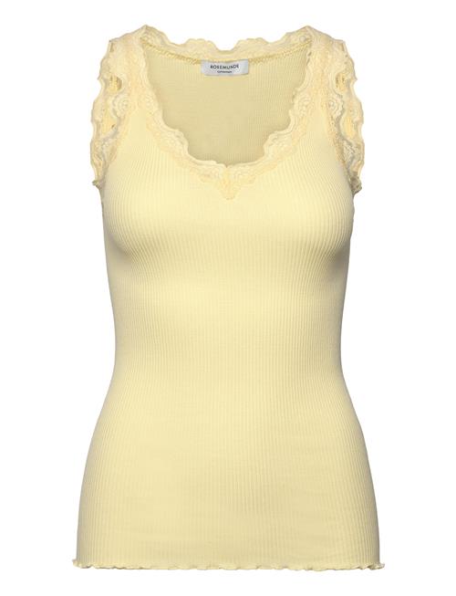 Rwbeatha Sl U-Neck Lace Top Rosemunde Yellow