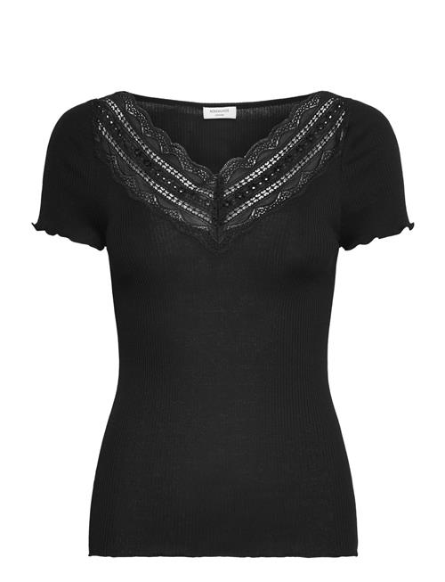 Rwbenita Ss Regular V-Neck T-Shirt Rosemunde Black