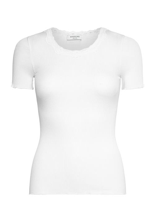 Rwbeatha Silk Ss Lace T-Shirt Rosemunde White
