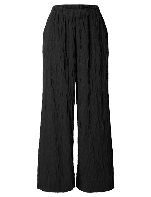 Se Slfcoria Hw Wide Pant B Selected Femme Black ved Booztlet