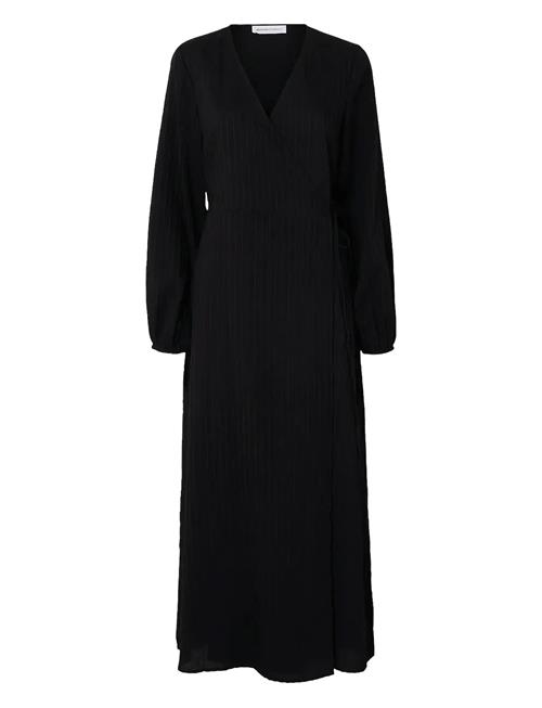 Slflucia-Susie Ls Ankle Wrap Dress B Selected Black