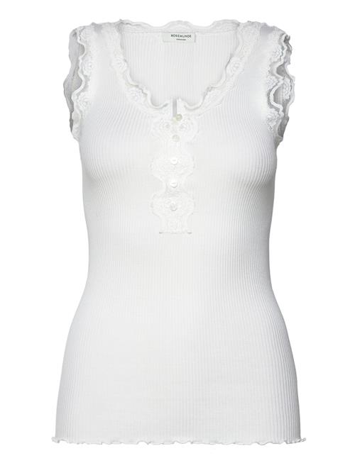 Rwbeatha Sl U- Neck Lace Button Top Rosemunde White