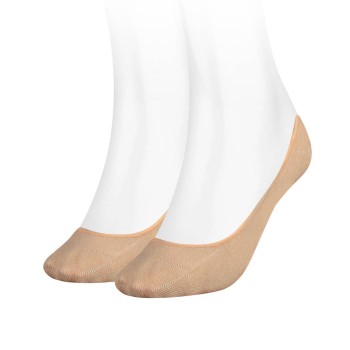 Tommy Hilfiger Legwear Tommy Hilfiger Strømper 2P Women Invisible Footie Socks Beige Str 35/38 Dame