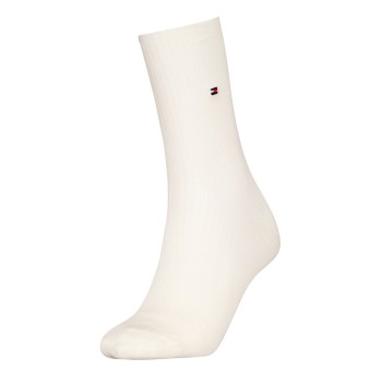 Tommy Hilfiger Legwear Tommy Hilfiger Strømper Women Premium Refined Rib Socks Offwhite Str 39/42 Dame