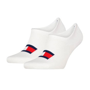 Tommy Hilfiger Legwear Tommy Uni TJ Flag Footie Socks Strømper 2P Hvid Str 39/42