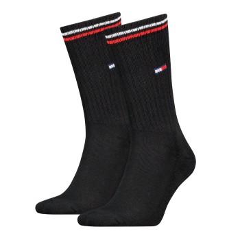 Tommy Hilfiger Legwear Tommy Uni TJ Iconic Crew Socks Strømper 2P Sort Str 39/42