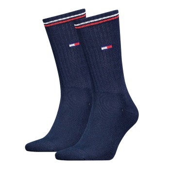 Tommy Hilfiger Legwear Tommy Uni TJ Iconic Crew Socks Strømper 2P Marineblå Str 39/42