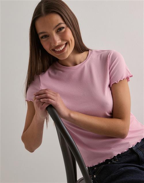 Pieces - Pink - Pcnicca Ss O-Neck Top Noos