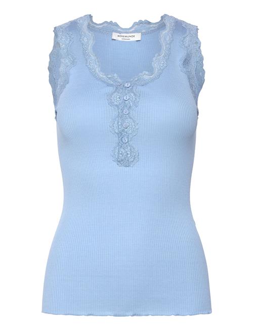 Silk Top W/ Button & Lace Rosemunde Blue