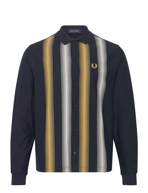 Ombre Stripe Ls Polo Shirt Fred Perry Navy