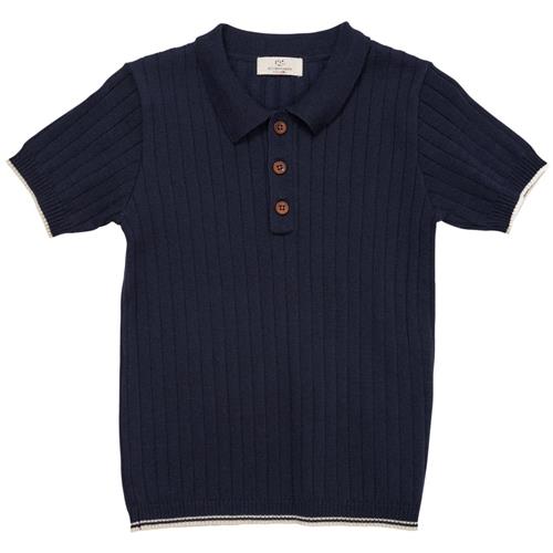 Copenhagen Colors Ribbet Poloshirt Navyblå 128 cm  Marineblå  128 cm  Unisex