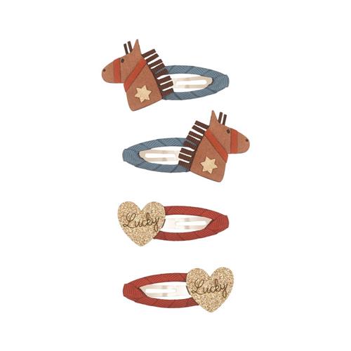 Se Mimi & Lula Lucky Horse 4 Hårklemmer Lucky One Size      kvinde ved Babyshop