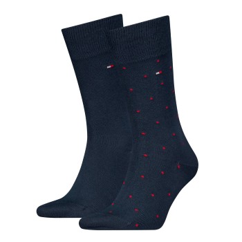 Tommy Hilfiger Legwear Tommy Hilfiger Strømper 2P Men Dot Socks Mørkblå Str 39/42 Herre