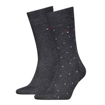 Tommy Hilfiger Legwear Tommy Hilfiger Strømper 2P Men Dot Socks Mørkgrå  Str 43/46 Herre