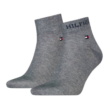 Tommy Hilfiger Legwear Tommy Hilfiger Strømper 2P Men Tab Quarter Socks Grå Str 43/46 Herre