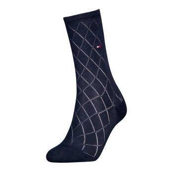 Tommy Hilfiger Legwear Tommy Hlfiger Women Premium Argyle Socks Strømper Marineblå Str 39/42 Dame