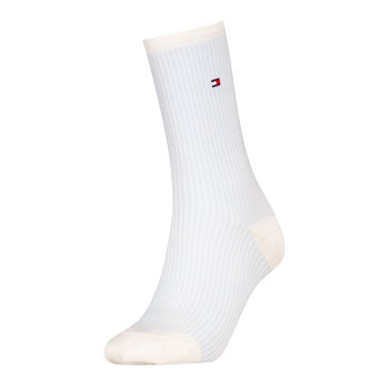 Tommy Hilfiger Legwear Tommy Hlfiger Women Premium Stripe Socks Strømper Hvid/Blå Str 39/42 Dame