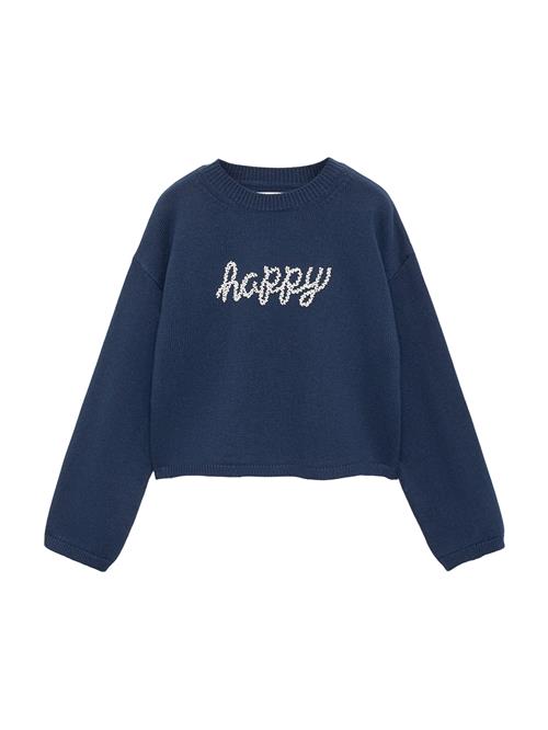 Se MANGO KIDS Pullover 'HAPPY'  navy / hvid ved About You