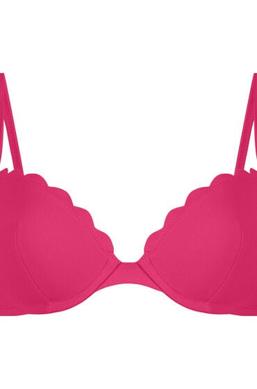 Hunkemöller Formstøbt push-up bøjle-bikinitop Scallop Størrelse A - E pink