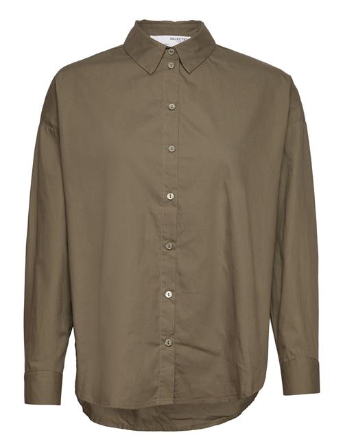 Slfbenna Ls Shirt D2 Selected Brown