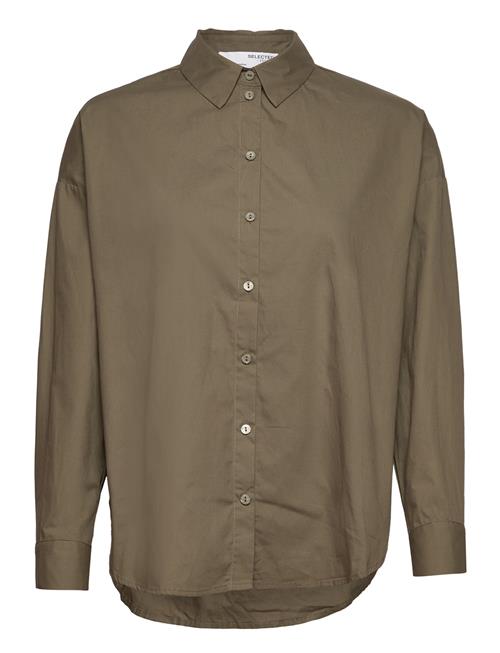 Slfbenna Ls Shirt D2 Selected Femme Brown