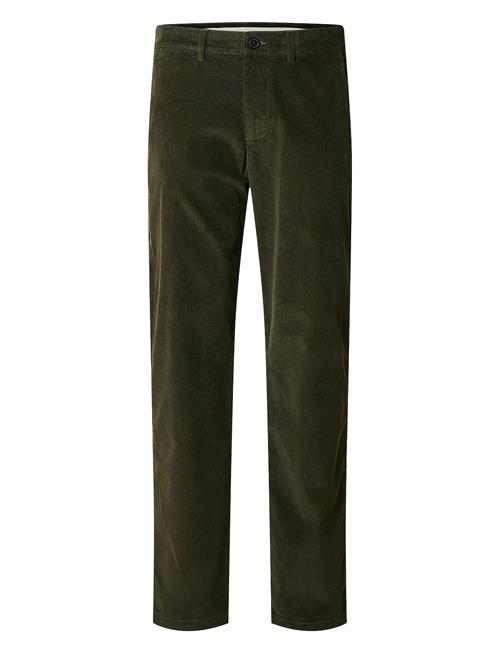 Slh196-Straight Miles Cord Pants W Noos Selected Homme Green