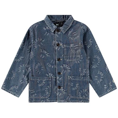 Molo Halley Denim Jacket Word Smiles 116 cm  Blå  116 cm  Unisex