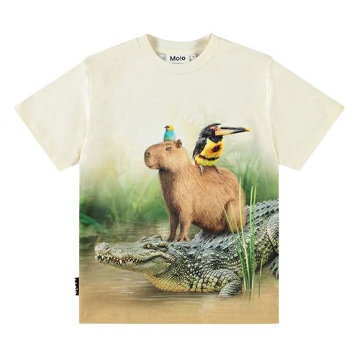 Molo Rubin Short Sleeve T-Shirt Capybara Chill 104cm  Beige  104 cm  mand
