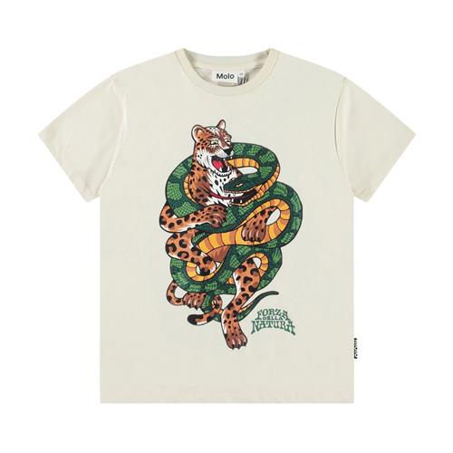 Molo Riley Short Sleeve T-Shirt Jaguar And Snake 140 cm  Beige  140 cm  mand