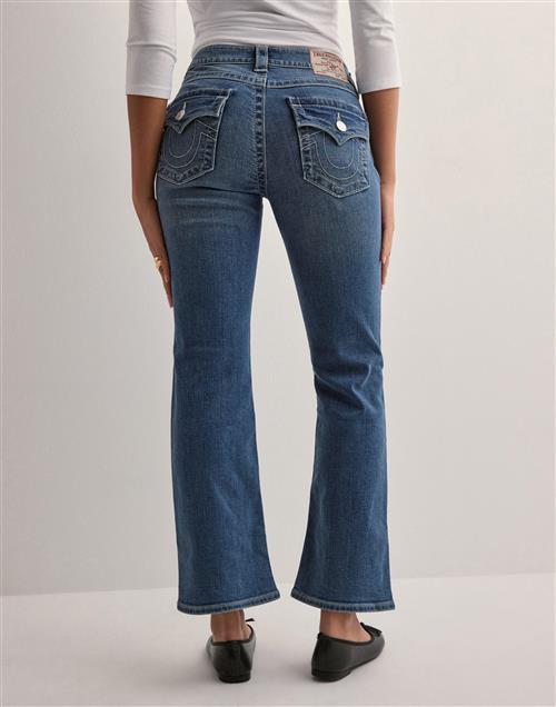 True Religion - Blå - Mid Rise Kick Flare Flap