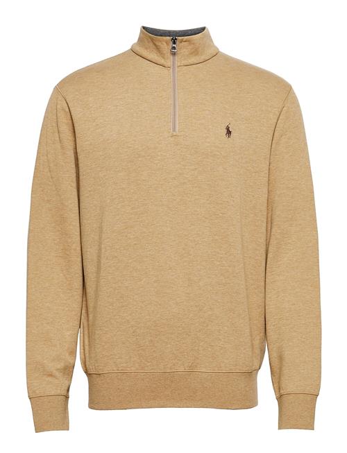 Luxury Jersey Quarter-Zip Pullover Polo Ralph Lauren Beige