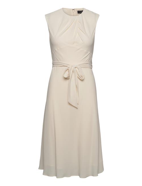 Bubble Crepe Cap-Sleeve Dress Lauren Ralph Lauren Cream