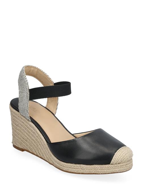 Pearle Ii Leather & Canvas Espadrille Lauren Ralph Lauren Black