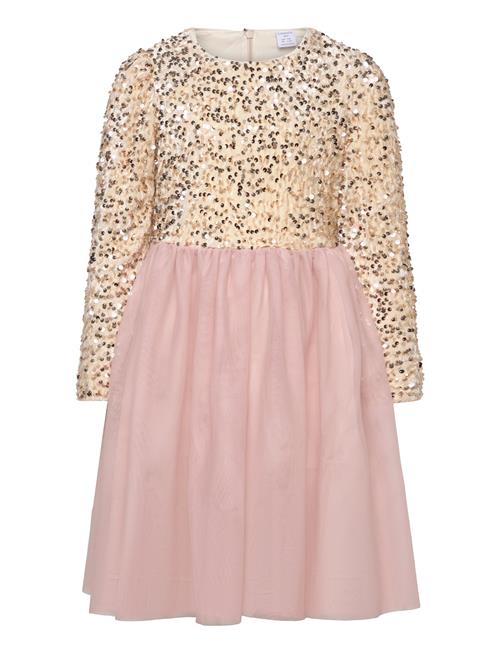 Dress L S Sequins Velvet Top A Lindex Pink