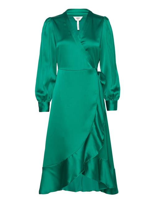 Objsateen Wrap Dress A Fair Object Green