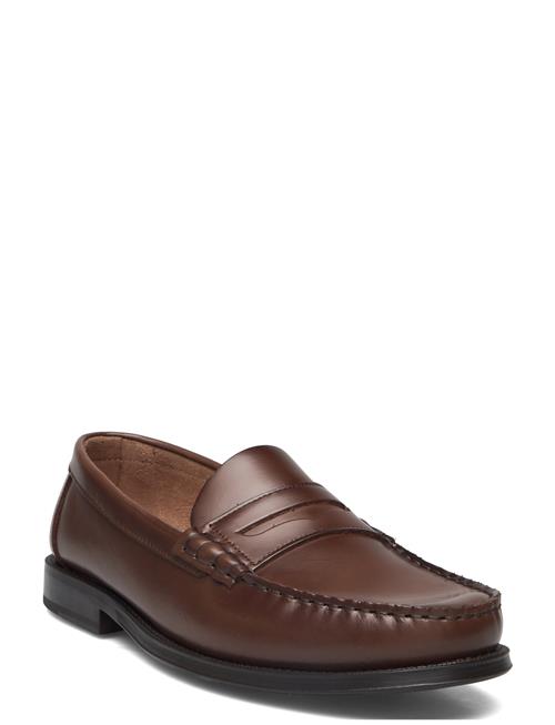 Aged-Leather Loafers Mango Brown