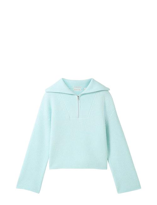 Cropped Knit Troyer Tom Tailor Blue