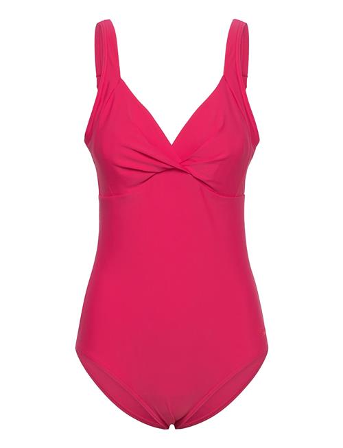 Womens Shaping Cross Knot 1 Piece Speedo Pink