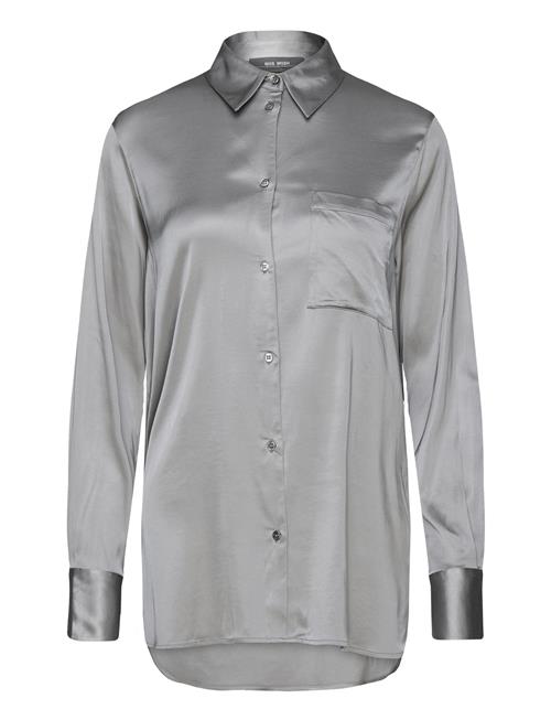 Mmlinda Satin Shirt MOS MOSH Grey