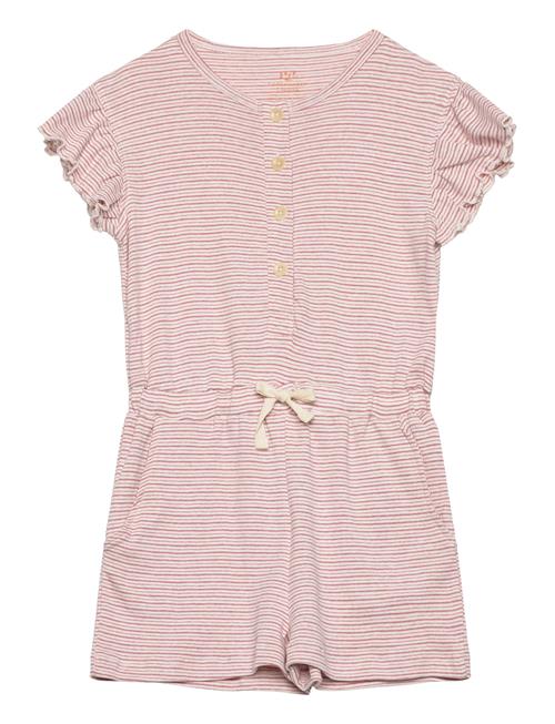 Striped Jumpsuit With Ruffles Copenhagen Colors Pink