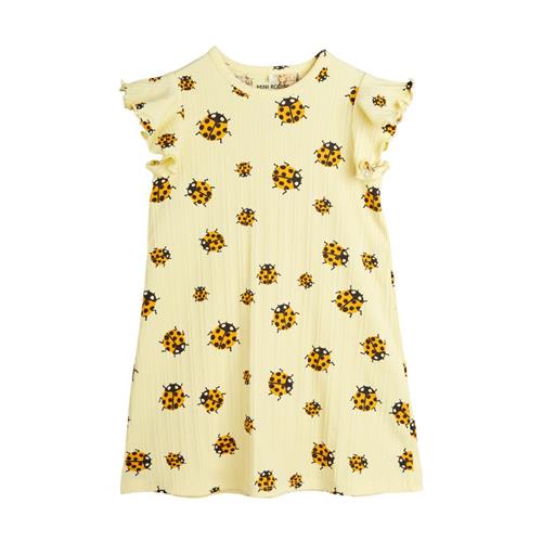 Se Mini Rodini Ladybugs Aop Wing Kjole Yellow 104/110 cm  Gul  104/110 cm  kvinde ved Babyshop