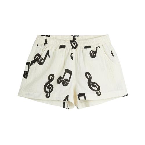 Mini Rodini Note Aop Shorts I Musselin White | Hvid | 92/98 cm