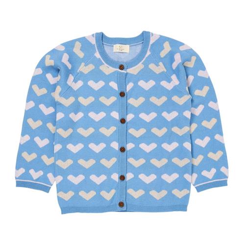 Copenhagen Colors Heart Strikket Cardigan Sky Blue | Blå | 122 cm