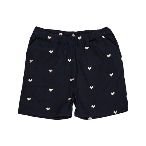 Copenhagen Colors Heart Shorts I Twill Navy Soft Pink Hearts 98 cm  Blå  98 cm  kvinde