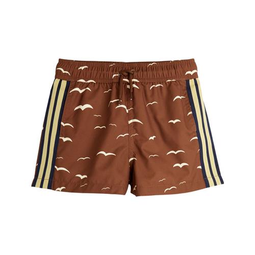 Mini Rodini Seagull Aop Badeshorts Brown | Brun | 80/86 cm