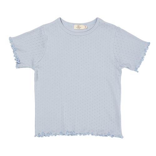 Copenhagen Colors Summer Pointelle T-shirt Dusty Blue | Blå | 92 cm